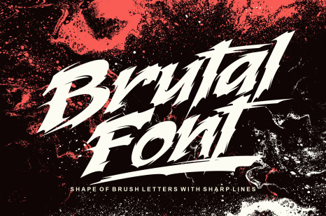 Brutal Font In Fonts On Yellow Images Creative Store