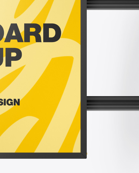 Square Signboard Mockup In Outdoor Advertising Mockups On Yellow Images Object Mockups