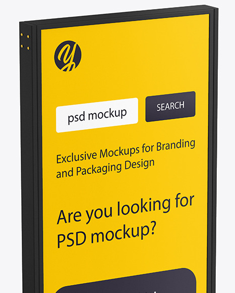 Download Stand Mockup In Outdoor Advertising Mockups On Yellow Images Object Mockups PSD Mockup Templates