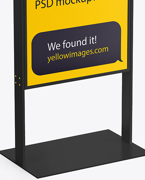 Download Stand Mockup In Outdoor Advertising Mockups On Yellow Images Object Mockups PSD Mockup Templates