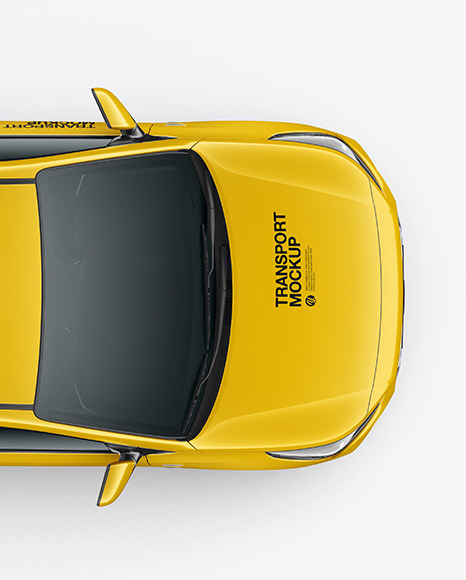 Compact Sedan Mockup - Top View