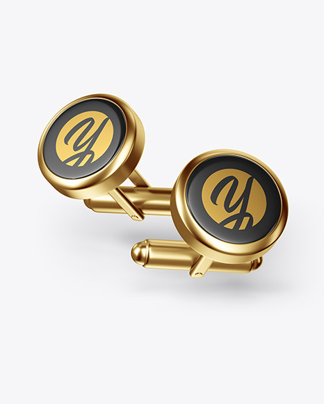 Download Two Cufflinks With Round Caps Mockup In Object Mockups On Yellow Images Object Mockups PSD Mockup Templates