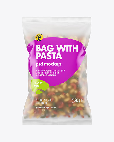 Download Frosted Plastic Bag With Tricolor Chifferini Pasta Mockup In Bag Sack Mockups On Yellow Images Object Mockups Yellowimages Mockups