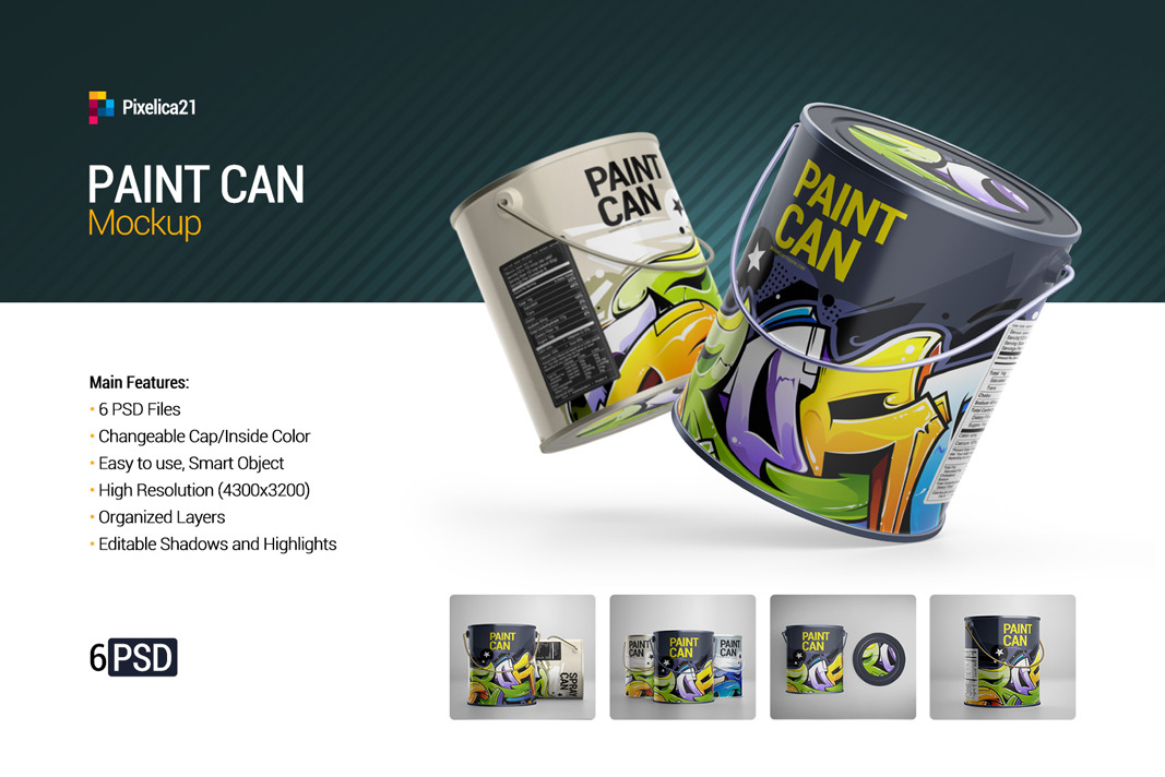 Paint Can Mockup In Packaging Mockups On Yellow Images Creative Store