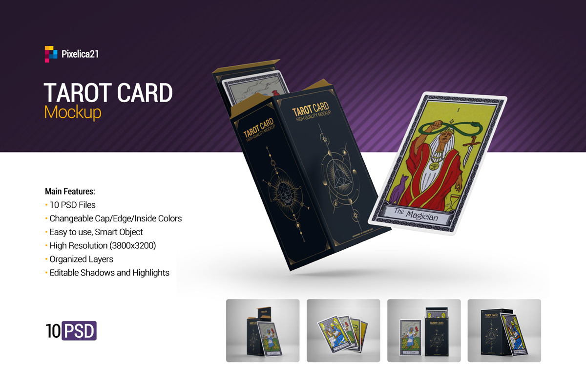 Download Tarot Card Mockup In Packaging Mockups On Yellow Images Creative Store