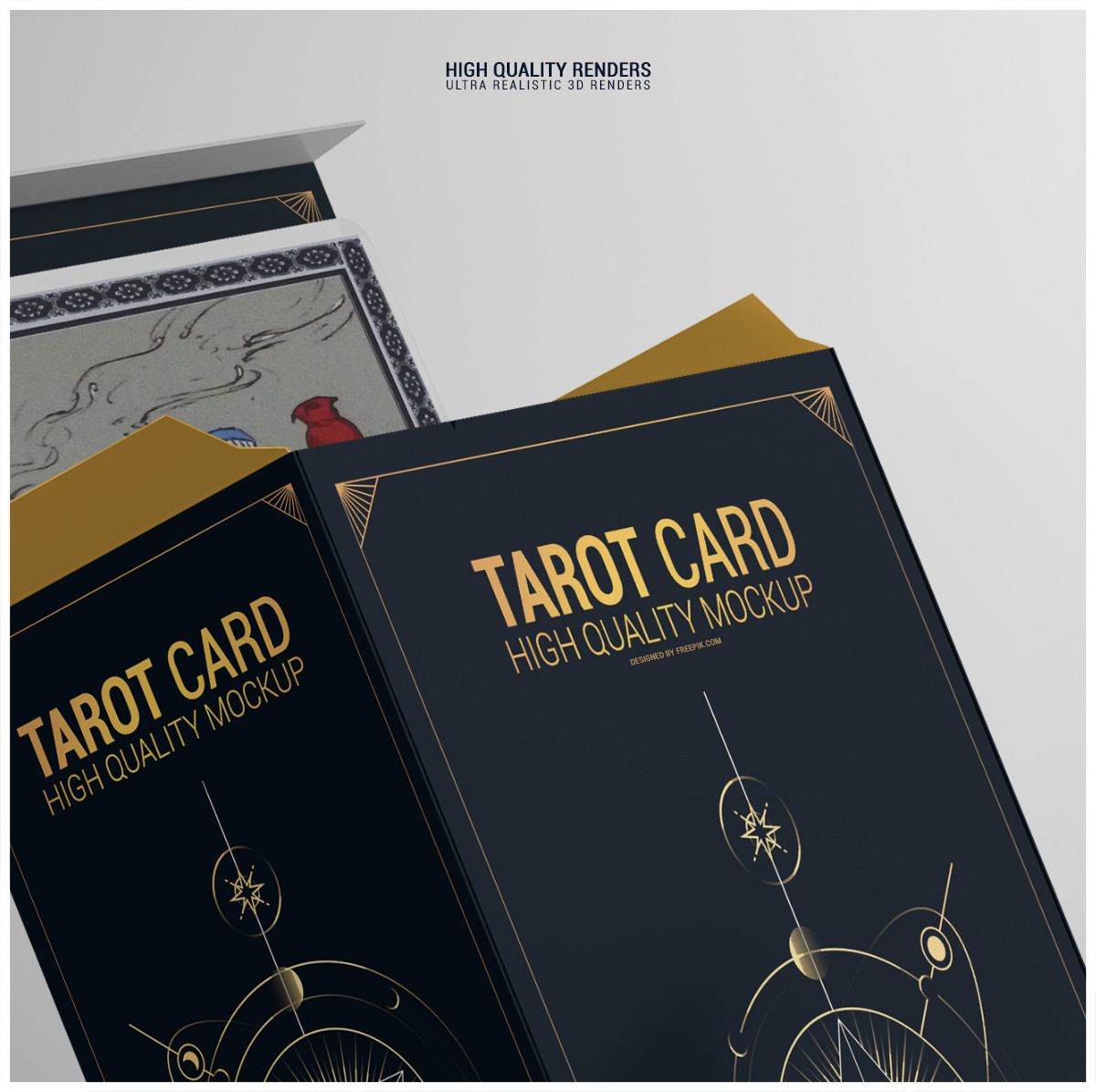 Download Tarot Card Mockup In Packaging Mockups On Yellow Images Creative Store