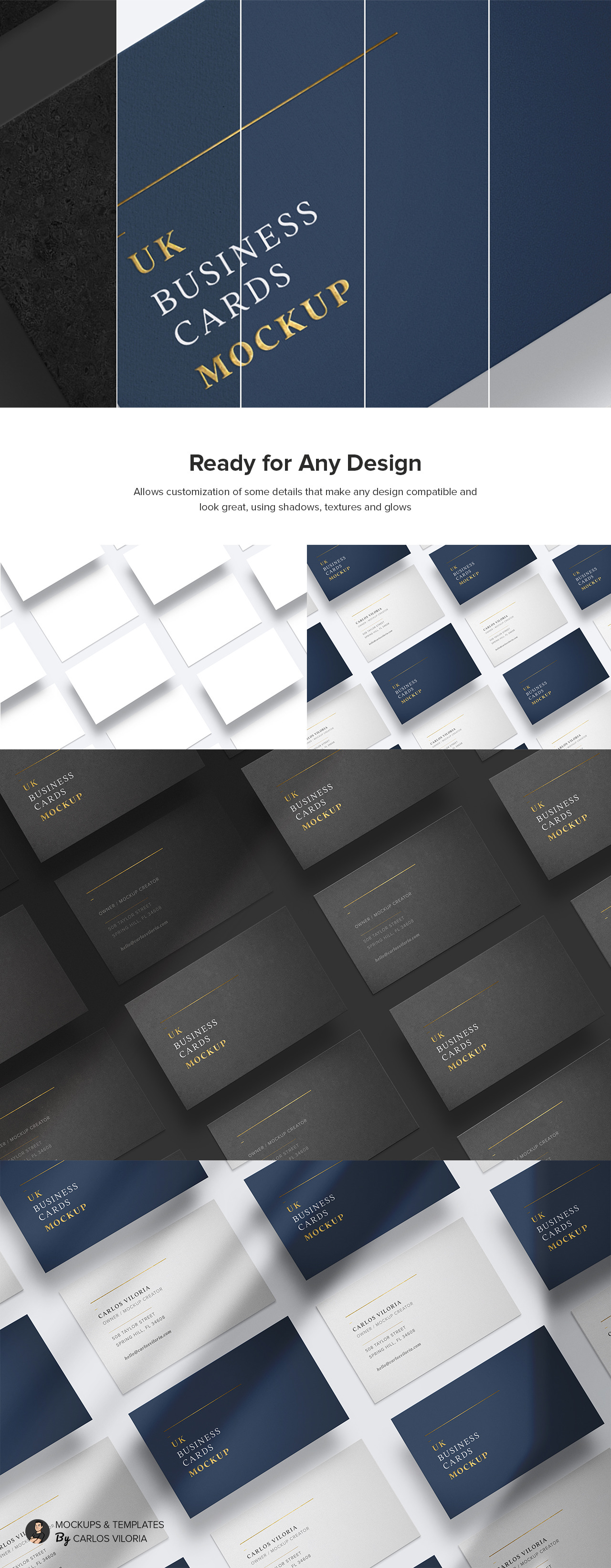 Download Uk Business Cards Mockup 03 In Stationery Mockups On Yellow Images Creative Store