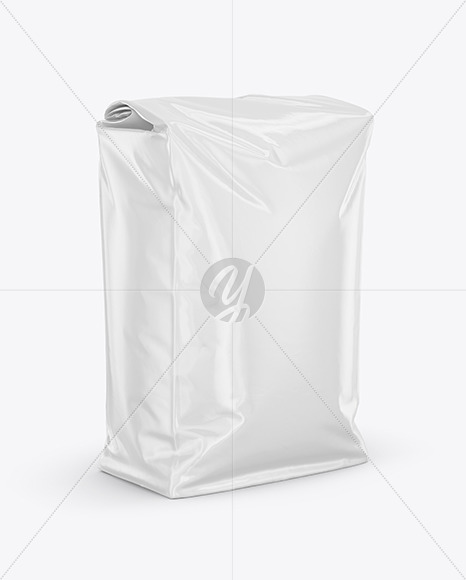 Kraft Food Bag Mockup Half Side View In Bag Sack Mockups On Yellow Images Object Mockups