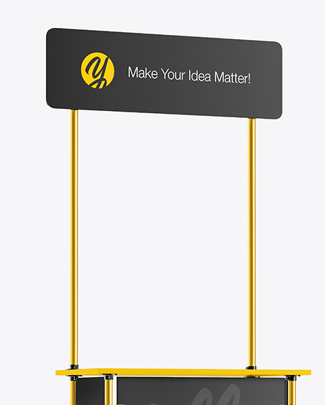 Metallic Promo Stand Mockup PSD #7