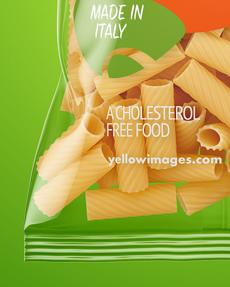 Download Plastic Bag With Tortiglioni Pasta Mockup In Bag Sack Mockups On Yellow Images Object Mockups PSD Mockup Templates