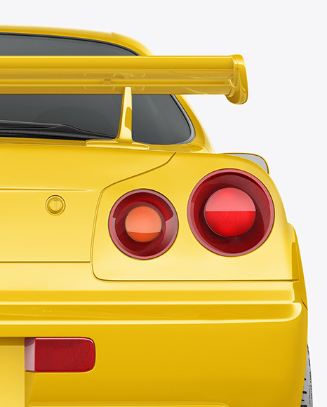 Sport Car Mockup   Back View PSD #2