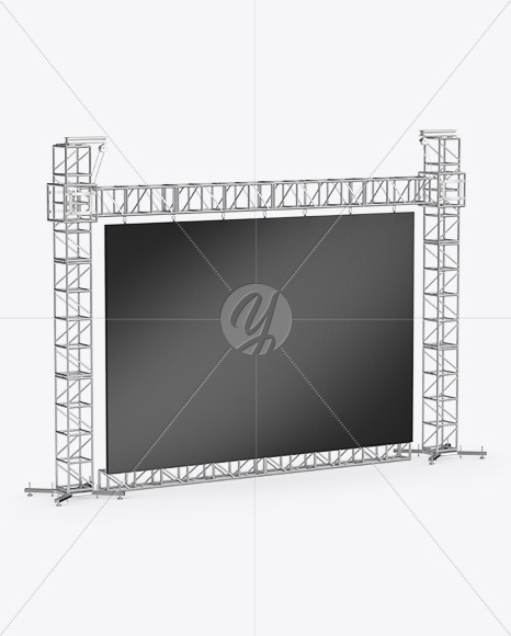 Stage Video Wall Mockup Half Side View In Outdoor Advertising Mockups On Yellow Images Object Mockups