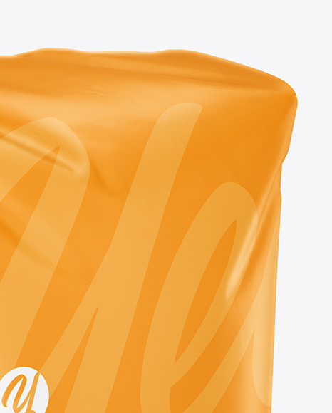 Matte Food Bag Mockup Half Side View In Bag Sack Mockups On Yellow Images Object Mockups