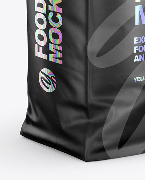 Download Matte Food Bag Mockup Half Side View In Bag Sack Mockups On Yellow Images Object Mockups PSD Mockup Templates