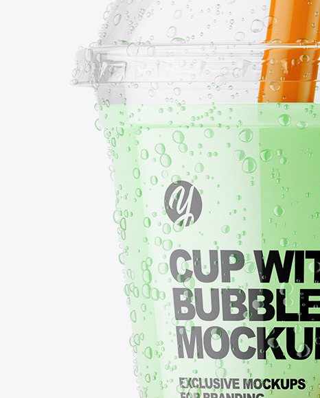 Download Milk Bubble Tea Cup Mockup in Cup & Bowl Mockups on Yellow Images Object Mockups