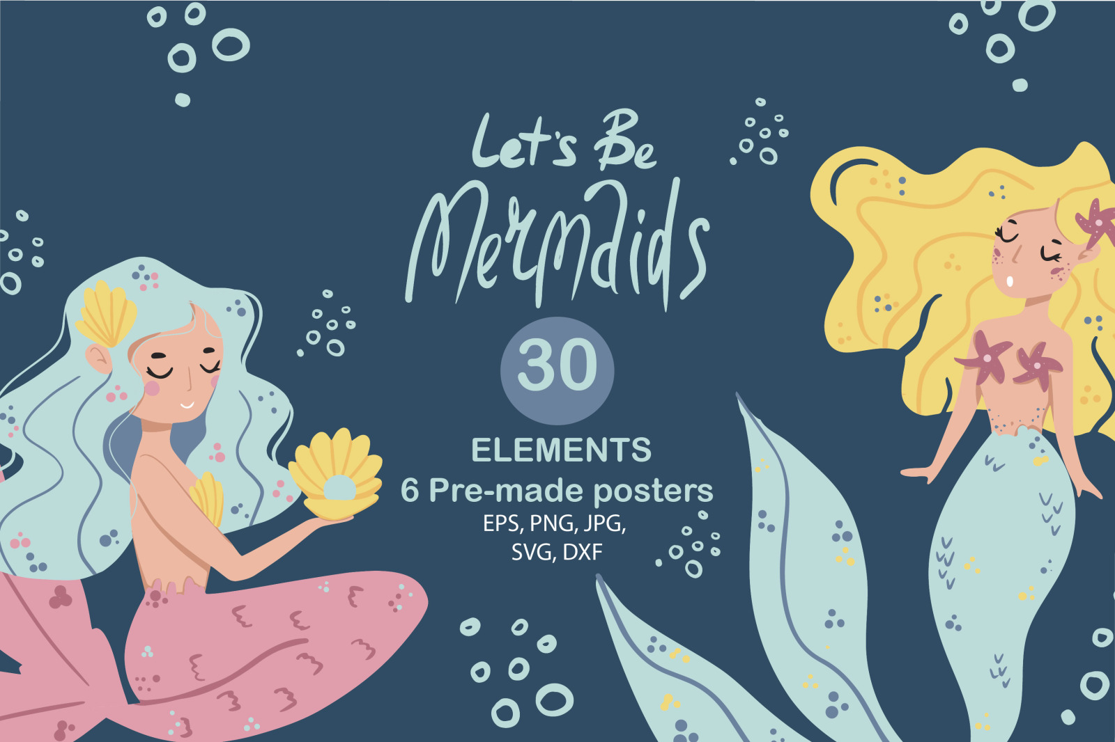 Download Lets Be Mermaid In Illustrations On Yellow Images Creative Store