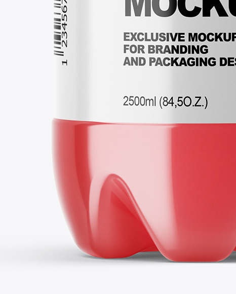 PET Bottle with Pink Grapefruit Drink Mockup PSD #7
