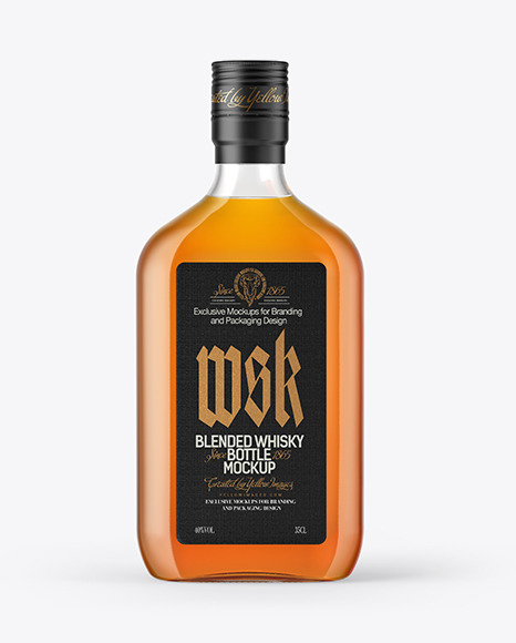 Download Single Malt Whisky Bottle With Wooden Cap Psd Mockup Yellowimages