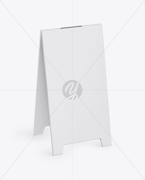 Pavement Sign Outdoor Advertising   Half Side View PSD #1