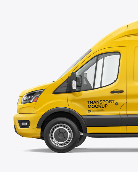 Download Hq Panel Van Mockup Left Side View In Vehicle Mockups On Yellow Images Object Mockups