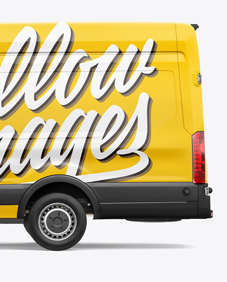 Download Hq Panel Van Mockup Left Side View In Vehicle Mockups On Yellow Images Object Mockups