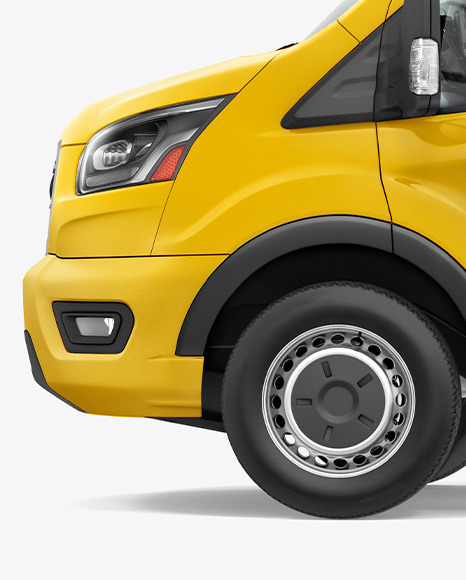 Download Hq Panel Van Mockup Left Side View In Vehicle Mockups On Yellow Images Object Mockups PSD Mockup Templates