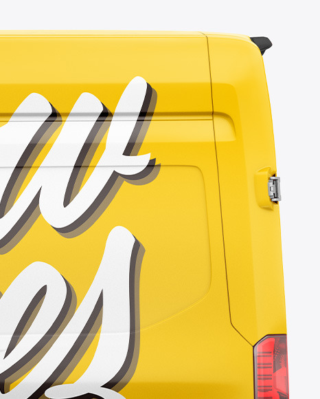 Download Hq Panel Van Mockup Left Side View In Vehicle Mockups On Yellow Images Object Mockups PSD Mockup Templates