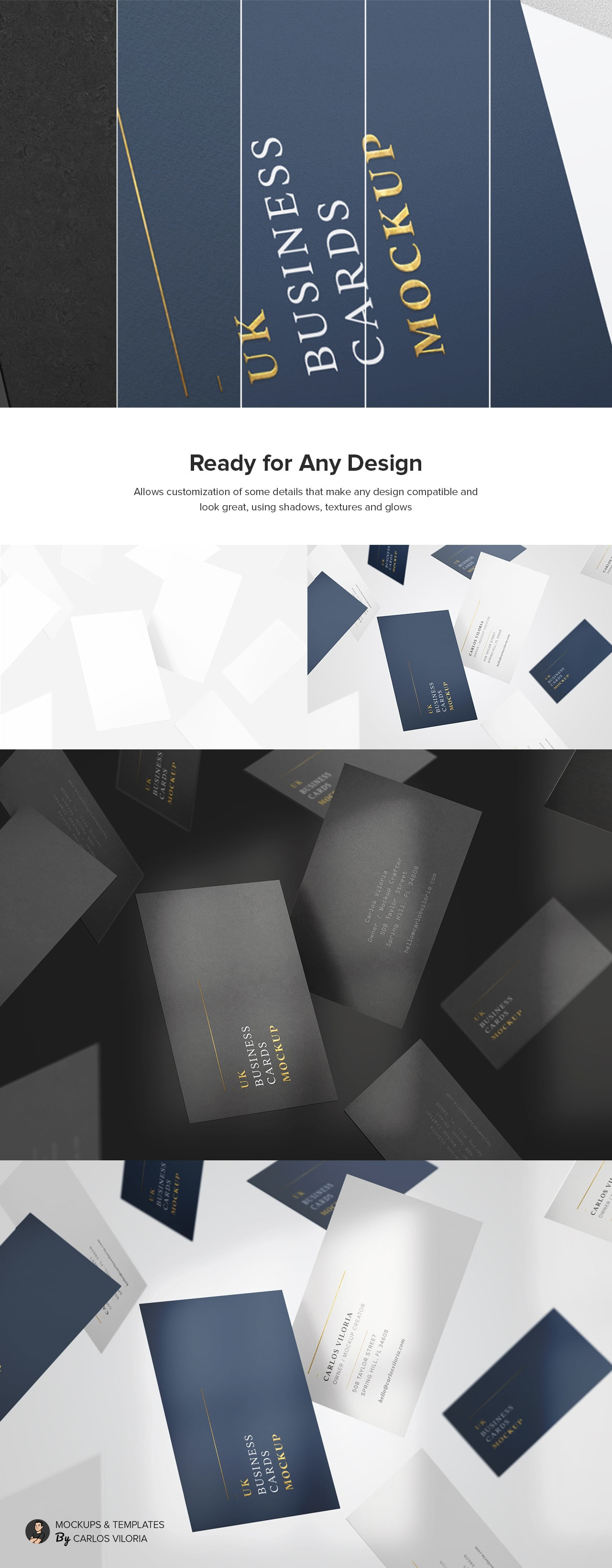 Download Uk Business Cards Mockup 05 In Stationery Mockups On Yellow Images Creative Store