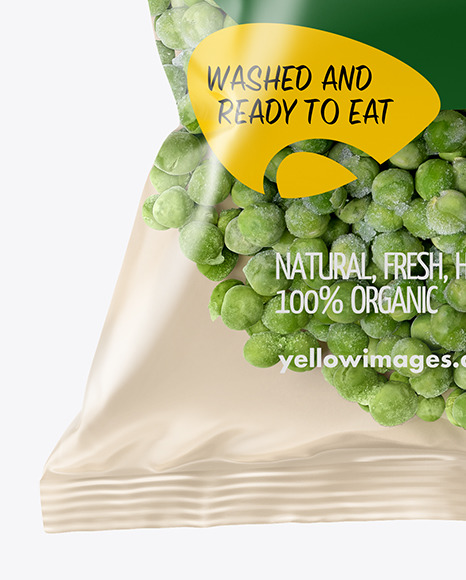 Download Plastic Bag With Frozen Peas Mockup In Bag Sack Mockups On Yellow Images Object Mockups