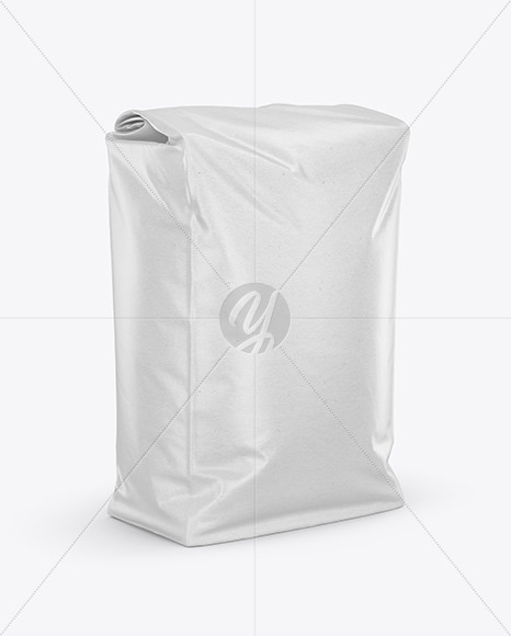 Download Kraft Food Bag Mockup Front View In Bag Sack Mockups On Yellow Images Object Mockups