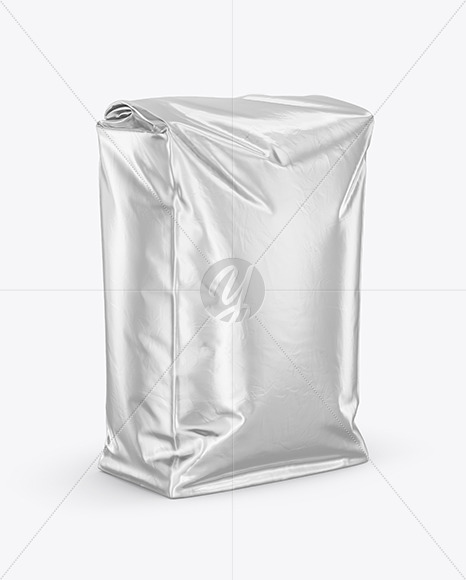 Download Metallic Food Bag Mockup Half Side View In Bag Sack Mockups On Yellow Images Object Mockups Yellowimages Mockups