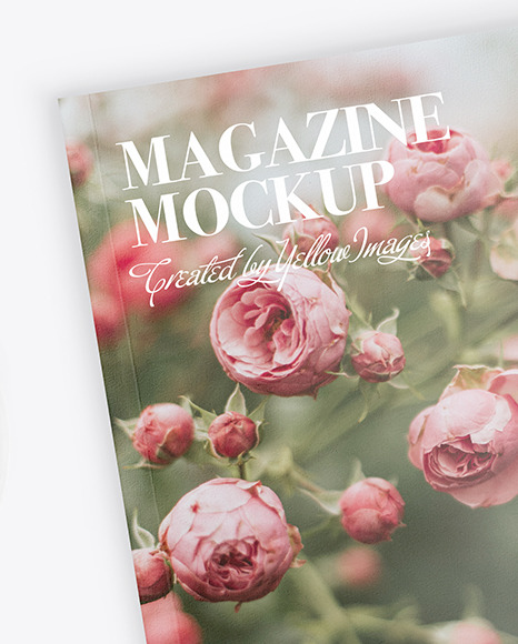 Download Magazine Mockup In Stationery Mockups On Yellow Images Object Mockups PSD Mockup Templates