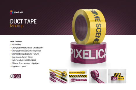 Download Duct Tape Mockup In Packaging Mockups On Yellow Images Creative Store