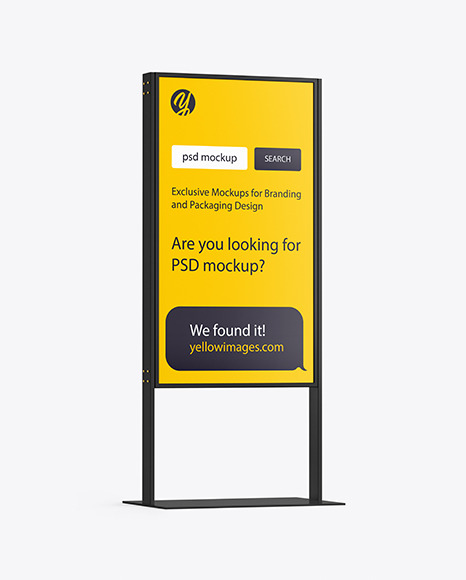 Download Stand Mockup In Outdoor Advertising Mockups On Yellow Images Object Mockups PSD Mockup Templates