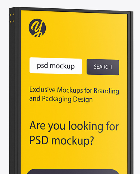 Download Stand Mockup In Outdoor Advertising Mockups On Yellow Images Object Mockups PSD Mockup Templates