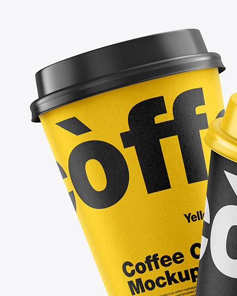 Kraft Coffee Cups Mockup PSD #5