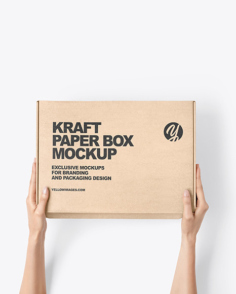 Download Kraft Paper Mailing Box Mockup In Box Mockups On Yellow Images Object Mockups PSD Mockup Templates