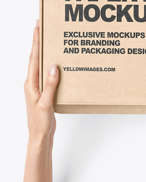 Download Kraft Paper Mailing Box Mockup in Box Mockups on Yellow ...