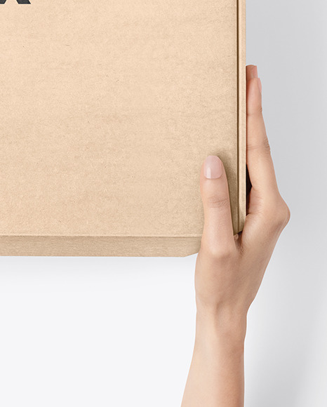 Download Opened Cardboard Box With Hands Psd Mockup Yellowimages