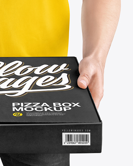 Download Delivery Man With Pizza Box Mockup In Box Mockups On Yellow Images Object Mockups Yellowimages Mockups