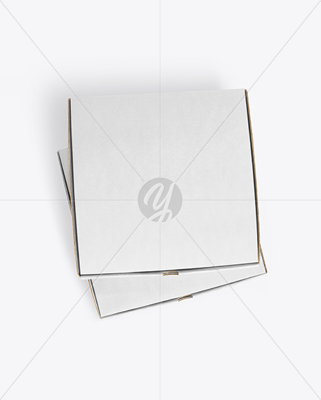 Two Pizza Boxes Mockup In Box Mockups On Yellow Images Object Mockups