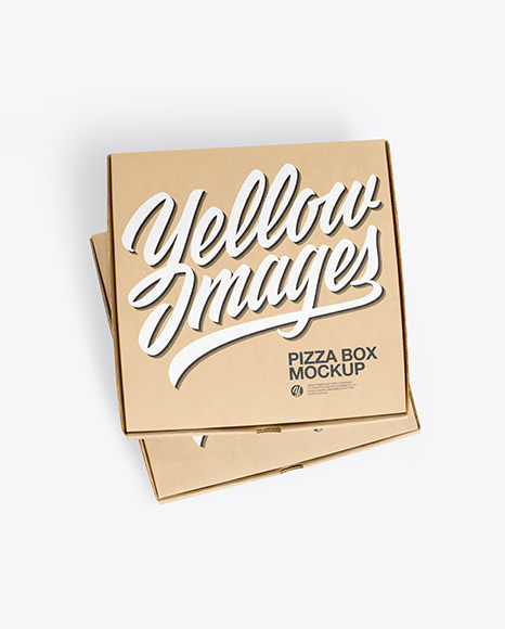 Two Pizza Boxes Mockup In Box Mockups On Yellow Images Object Mockups