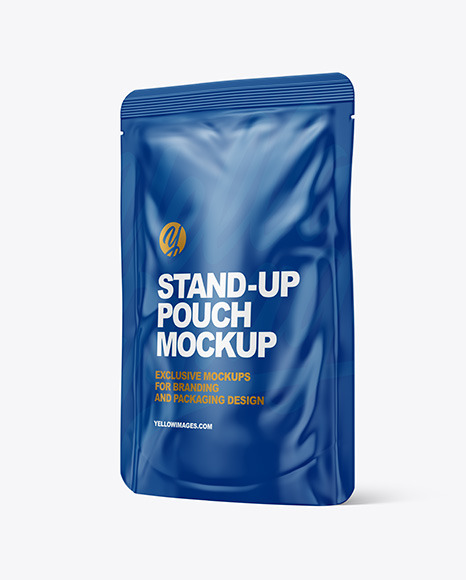 Glossy Stand Up Pouch Mockup In Pouch Mockups On Yellow Images Object Mockups