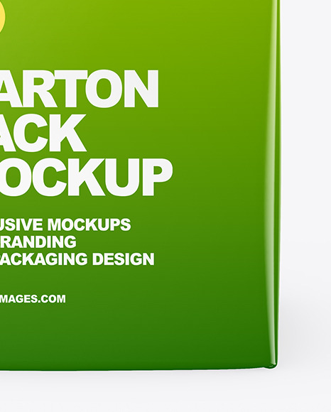 Glossy Carton Package Mockup In Packaging Mockups On Yellow Images Object Mockups