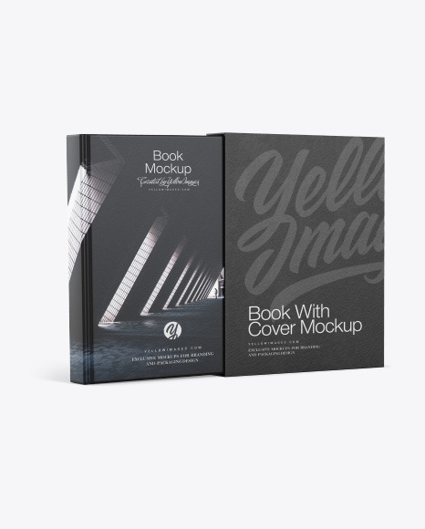 Download Hardcover Book With Paper Cover Mockup In Stationery Mockups On Yellow Images Object Mockups PSD Mockup Templates