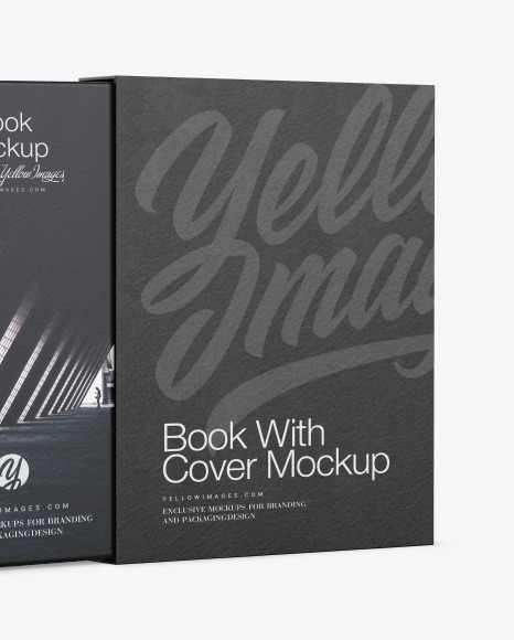 Hardcover Book With Paper Cover Mockup In Stationery Mockups On Yellow Images Object Mockups