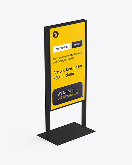 Download Stand Mockup In Outdoor Advertising Mockups On Yellow Images Object Mockups PSD Mockup Templates