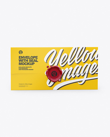 Download Paper Envelope With Seal Mockup In Stationery Mockups On Yellow Images Object Mockups PSD Mockup Templates