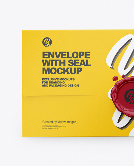 Download Paper Envelope With Seal Mockup In Stationery Mockups On Yellow Images Object Mockups PSD Mockup Templates