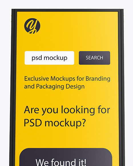 Download Stand Mockup In Outdoor Advertising Mockups On Yellow Images Object Mockups PSD Mockup Templates